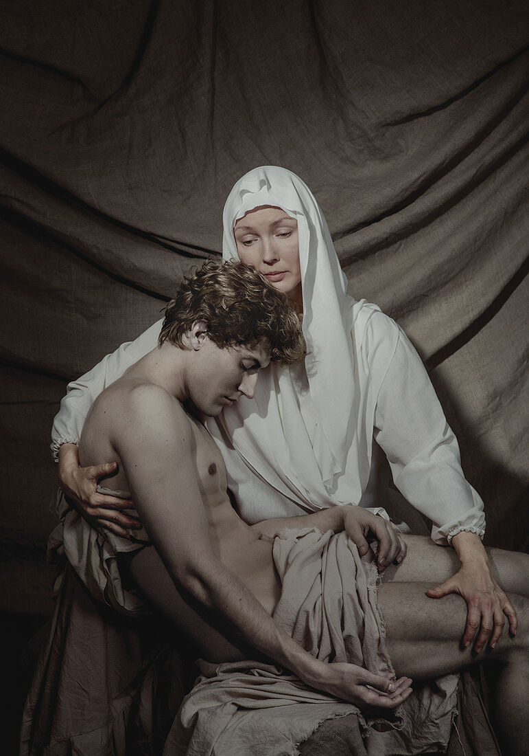 Poster for Roman Drobot’s play based on Oleg Bogaev’s play, Stanislavsky Electrotheatre.